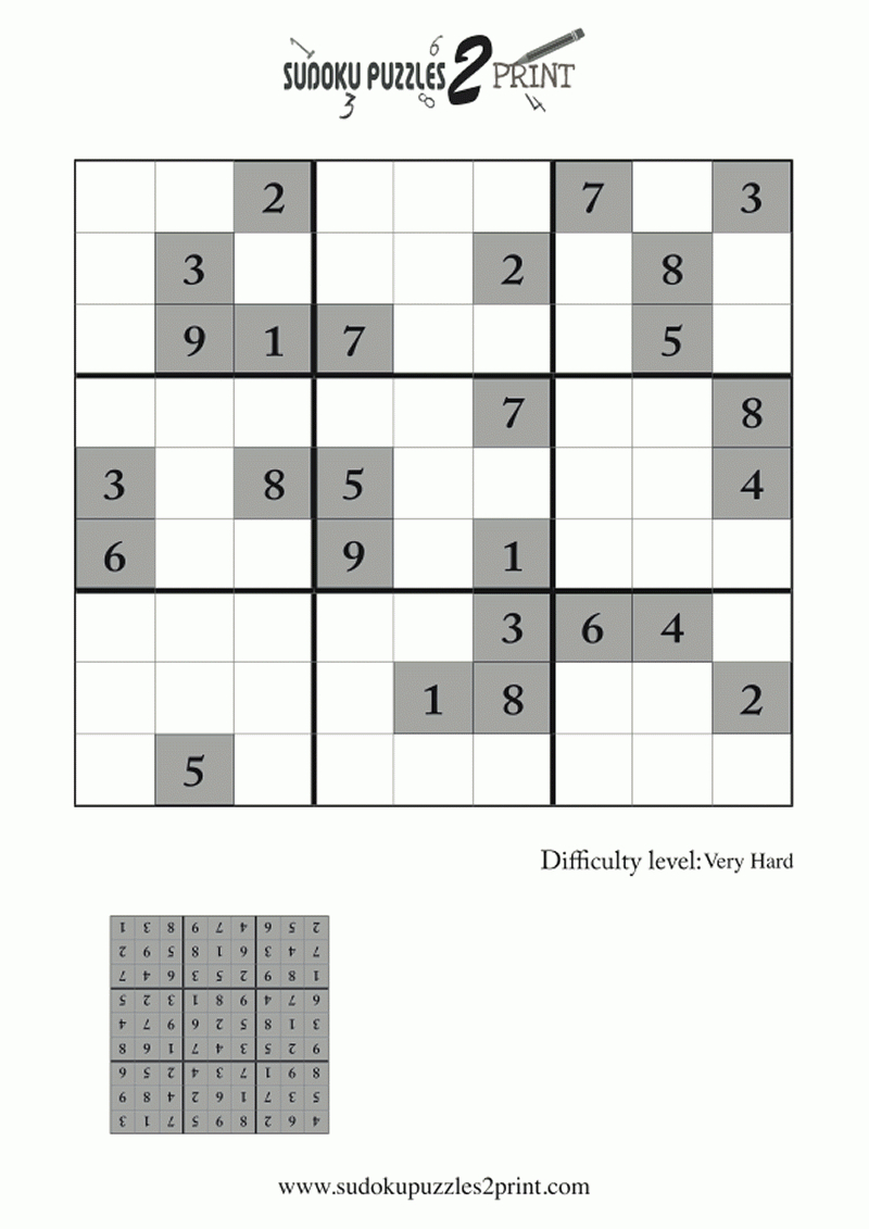 Very Hard Sudoku Puzzle To Print 5 - Free Printable Sudoku With - Printable Sudoku Puzzles Hard