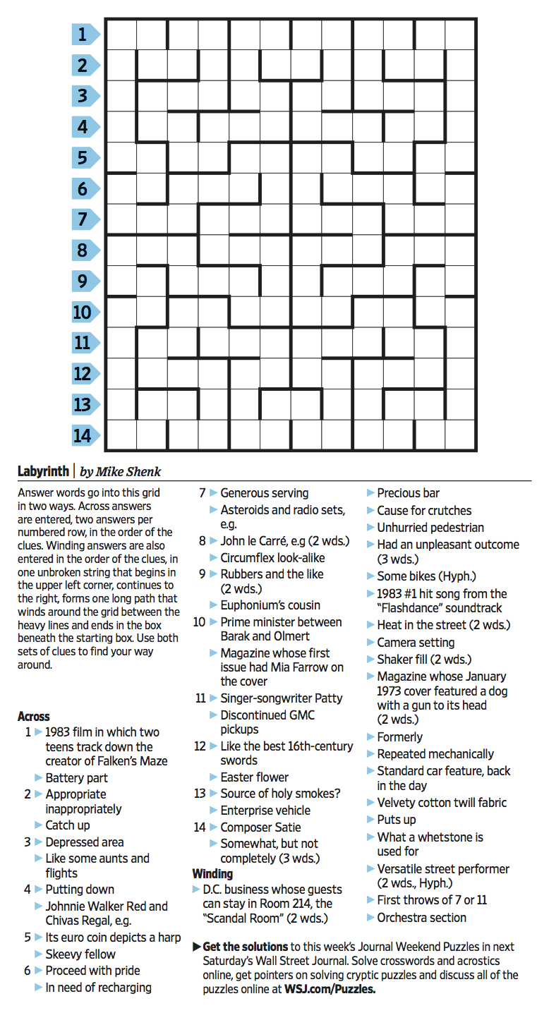 Wall Street Journal Crossword Contest - Journal Foto And Wallpaper - Printable Crossword Puzzles Wsj