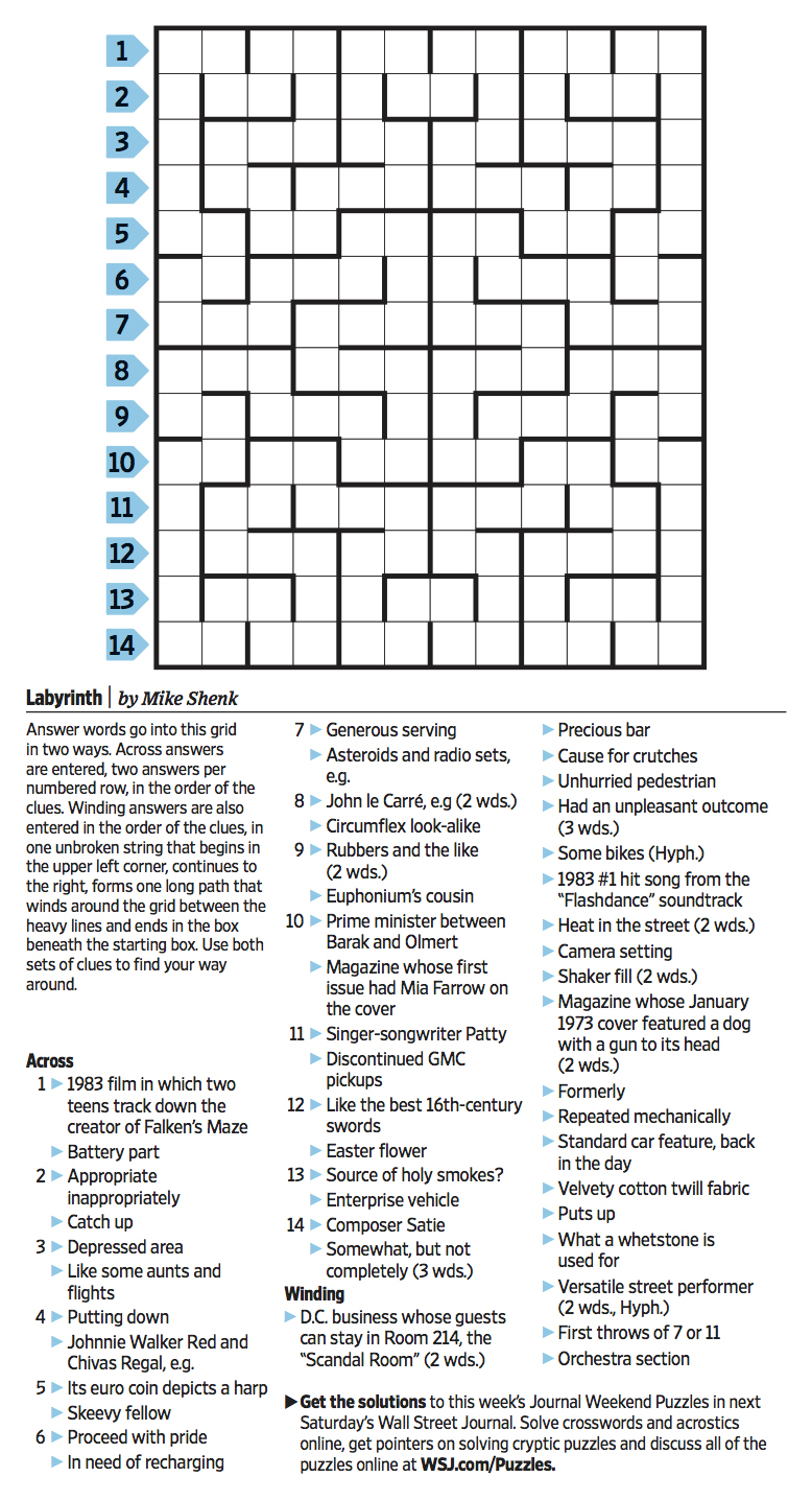 Wall Street Journal Crossword Contest - Journal Foto And Wallpaper - Printable Wall Street Journal Crossword Puzzle