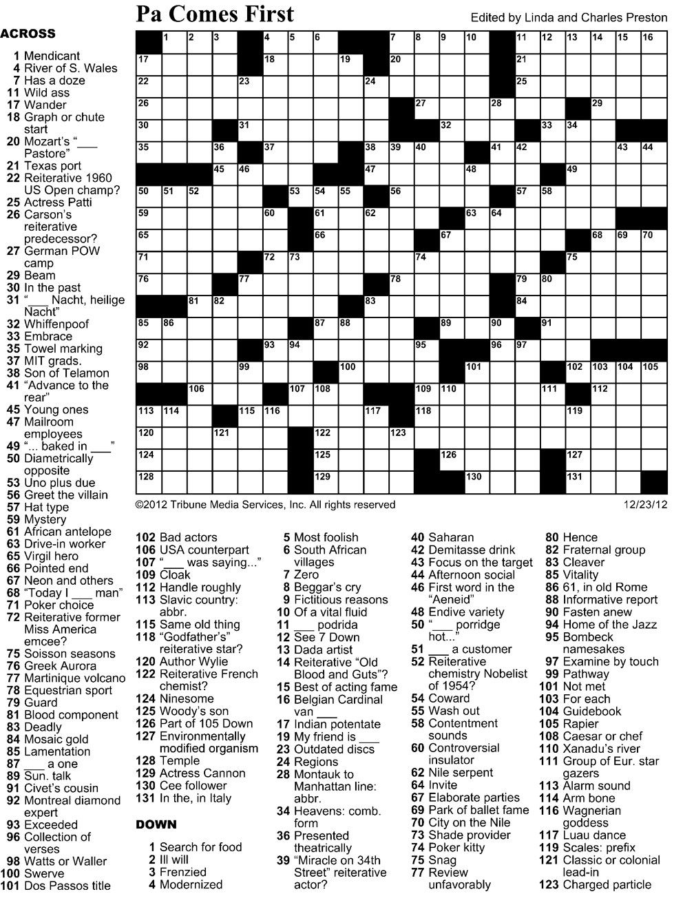 Washington Post Crossword Printable Puzzle | Puzzles Printable - Free Printable Crossword Puzzles Washington Post