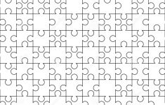 White Puzzles Pieces Seamless Pattern. Jigsaw Puzzle Template Ready - Print Jigsaw Puzzle