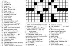Wind Down With Our Hanukkah Crossword Puzzle! – Tablet Magazine - Printable Crossword Puzzles 2019
