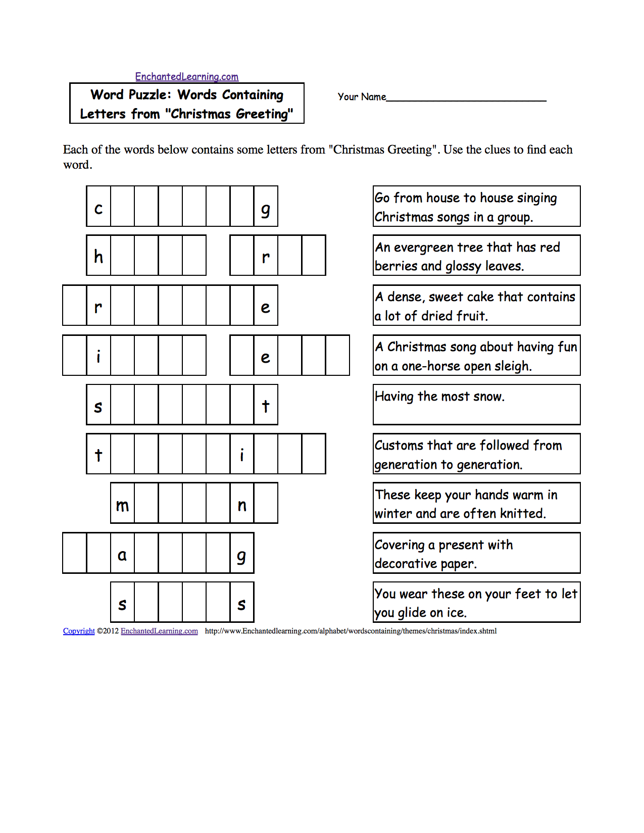 Word Puzzles: Words Containing Three-Letter Combinations: Worksheets - Printable French Puzzle