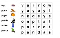 Word Search For Kindergarten Printable | Free Words Worksheets For - Printable Free Puzzle Games