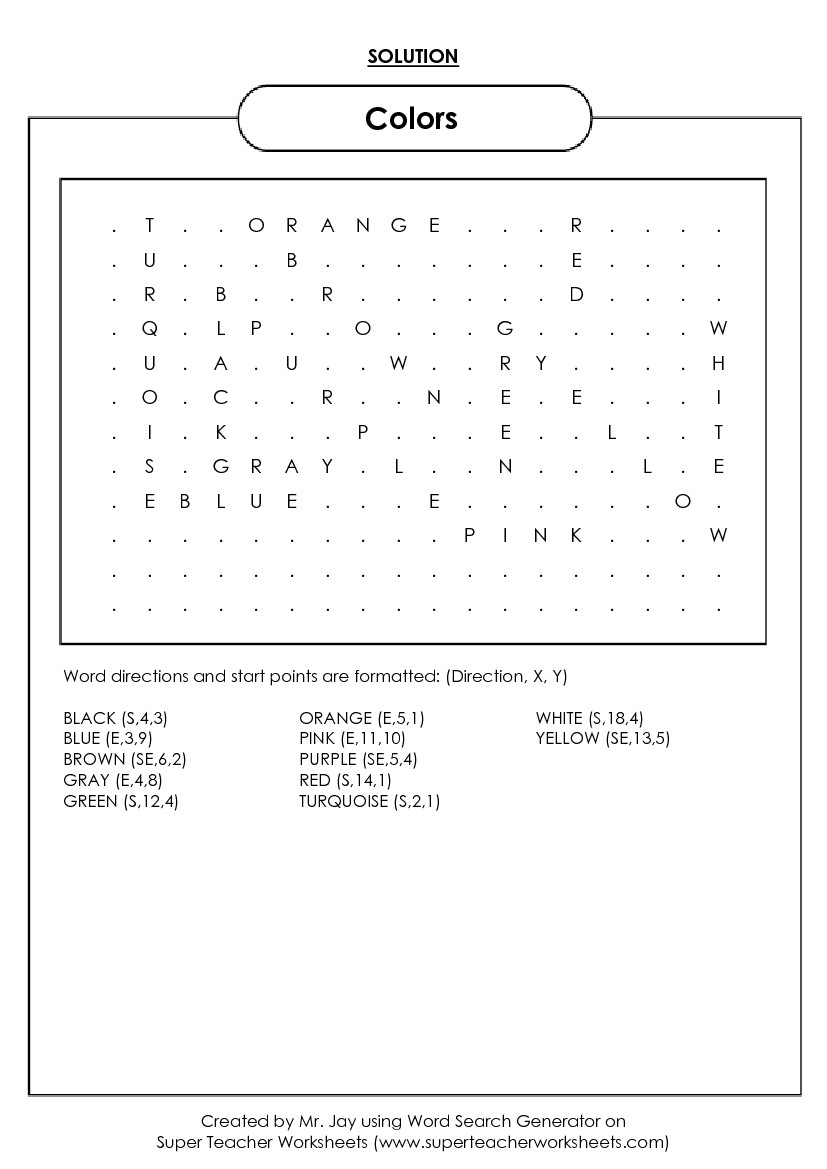 Word Search Puzzle Generator - Crossword Puzzle Generator Free Printable