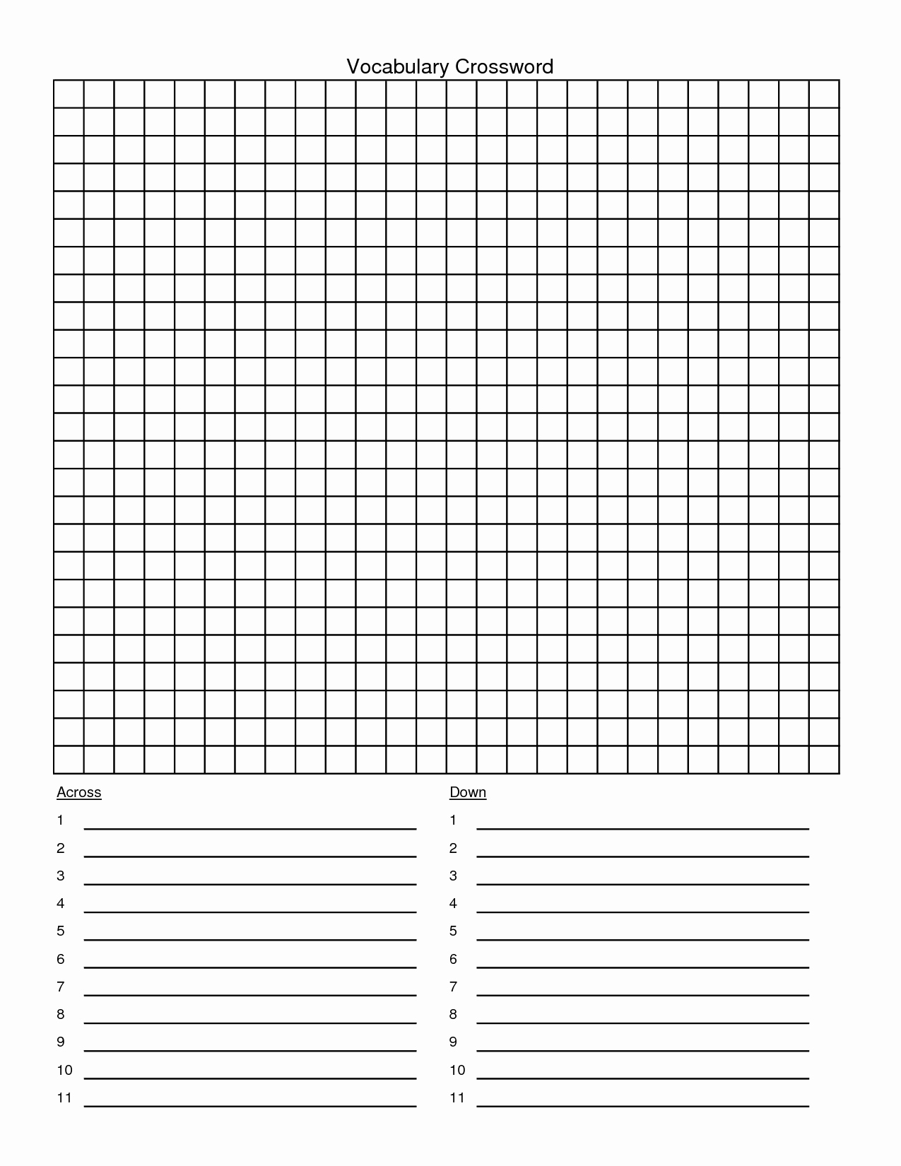 Word Search Template Blank – Amandae.ca - Printable Crossword Puzzle Grid