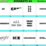 Words Up? Dingbat Puzzles   Printable Pictogram Puzzles