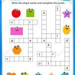 Worksheet   Complete The Crossword Puzzle 2D Shapes Worksheet   Printable Puzzle For Preschool