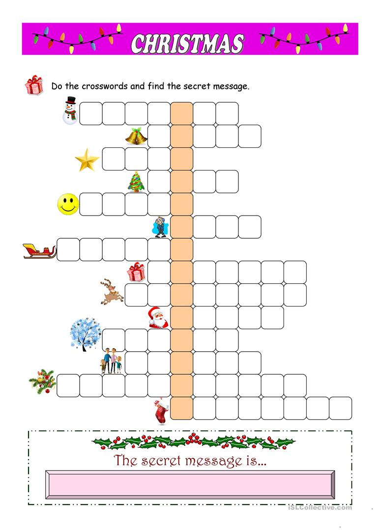 Xmas Crossword Worksheet - Free Esl Printable Worksheets Made - Free Printable Xmas Crossword